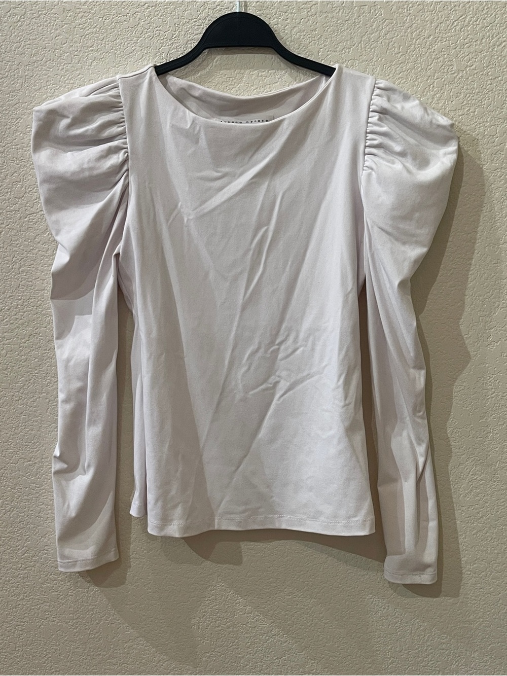 Susana Monaco White Puff-Sleeve Long-Sleeve Top